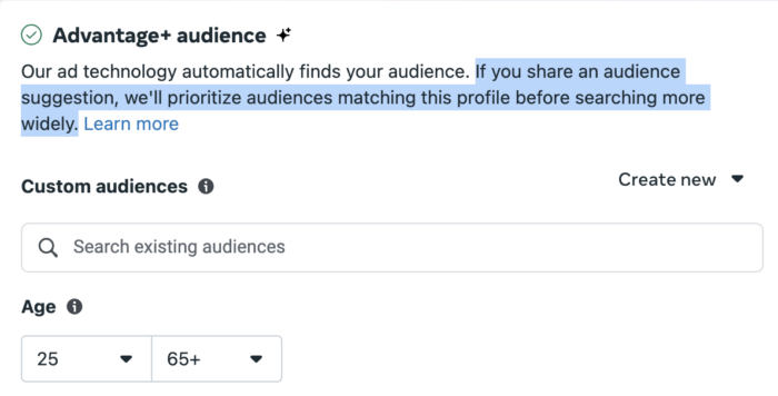 Advantage+ Audience Age and Gender